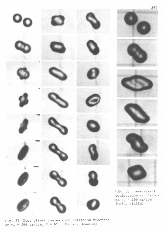 Figs. 35 and 36 - coalescence (still photos in last column)